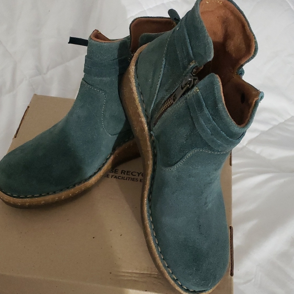 Born Teal Suede Boots
